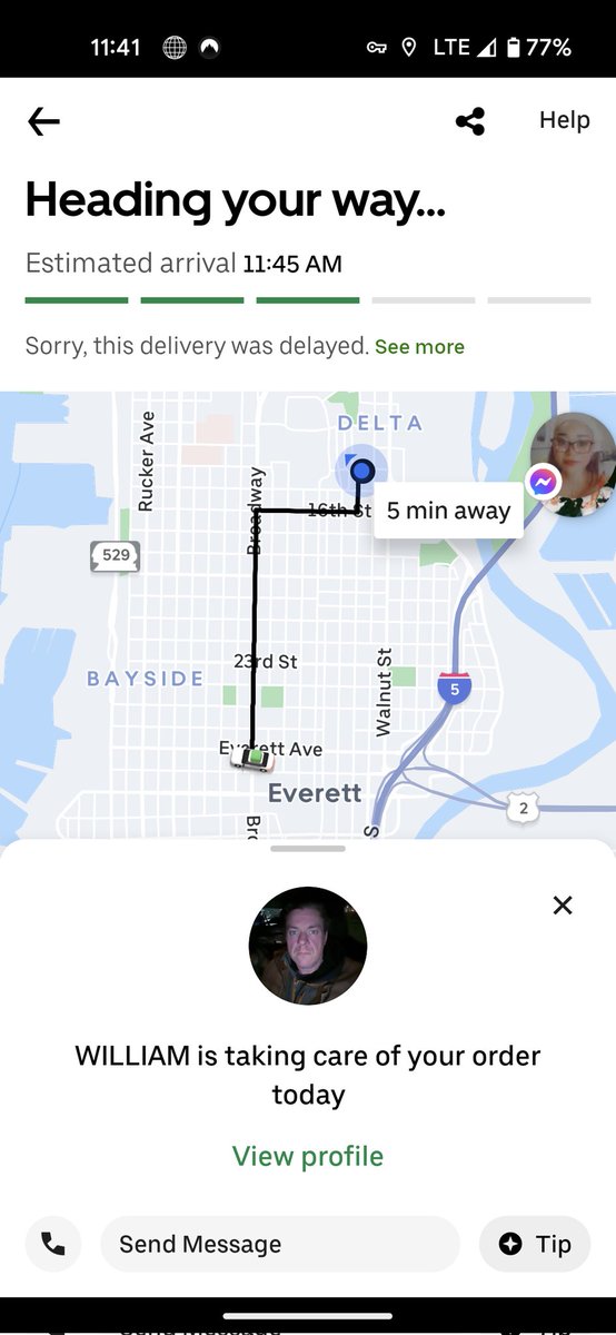 HotHead_229's tweet photo. @UberEats I'm having an issue with one of your drivers, they have been sitting there since they picked up my order. https://t.co/uj6z3WHDby