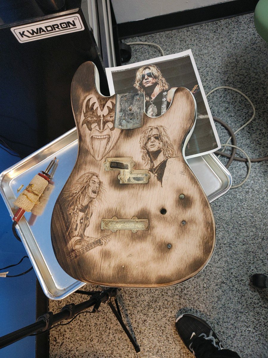 jason_baxtrom's tweet photo. Wood burned a bass guitar for a buddy of his 3 most influential musicians in his life as a thank you gift . Let me know what you think .#woodburning #Metallica #KISSARMY #GunsNRoses @DuffMcKagan @JamesHetfieldMF @genesimmons https://t.co/NAlxVoV9u1