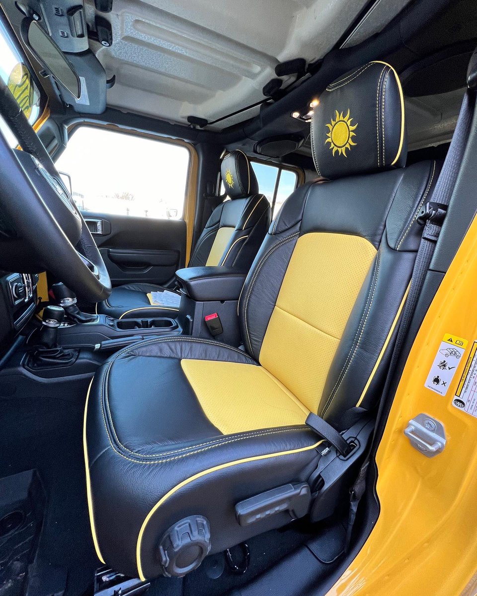 AutoActionNJ's tweet image. 3 Wranglers straight from the dealer for their custom leather interior. It’s JEEP WEEK down at Auto Action! Get in touch with us through the link in our bio for your customization needs. #customcars #customjeep #autoaction #kenilworthnj #customleather #custominterior