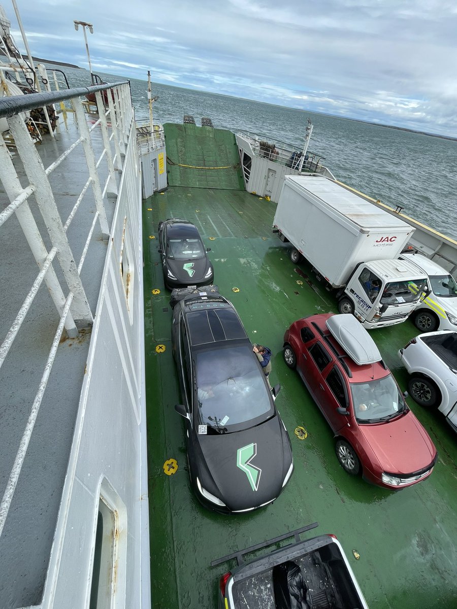 Electr_Americas's tweet photo. So we finally crossed the Strait of Magellan, a landmark of our expedition.  Wind &amp; cold weather made us stop for charging so that we could reach our destination for today: Rio Grande, Tierea del Fuego. https://t.co/w42zRIvHW4