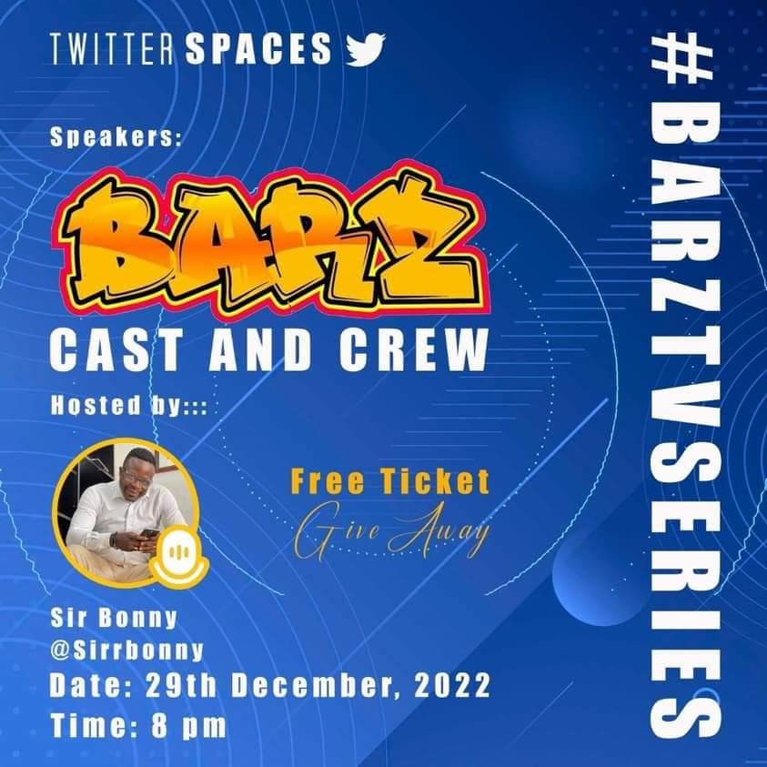 Selassieyao's tweet photo. Set your reminders and join the cast and crew on twitter tomorrow as we discuss the Barz experience. We are 5 days away from history https://t.co/hAbWMdj85W https://t.co/kczXrqIMoG