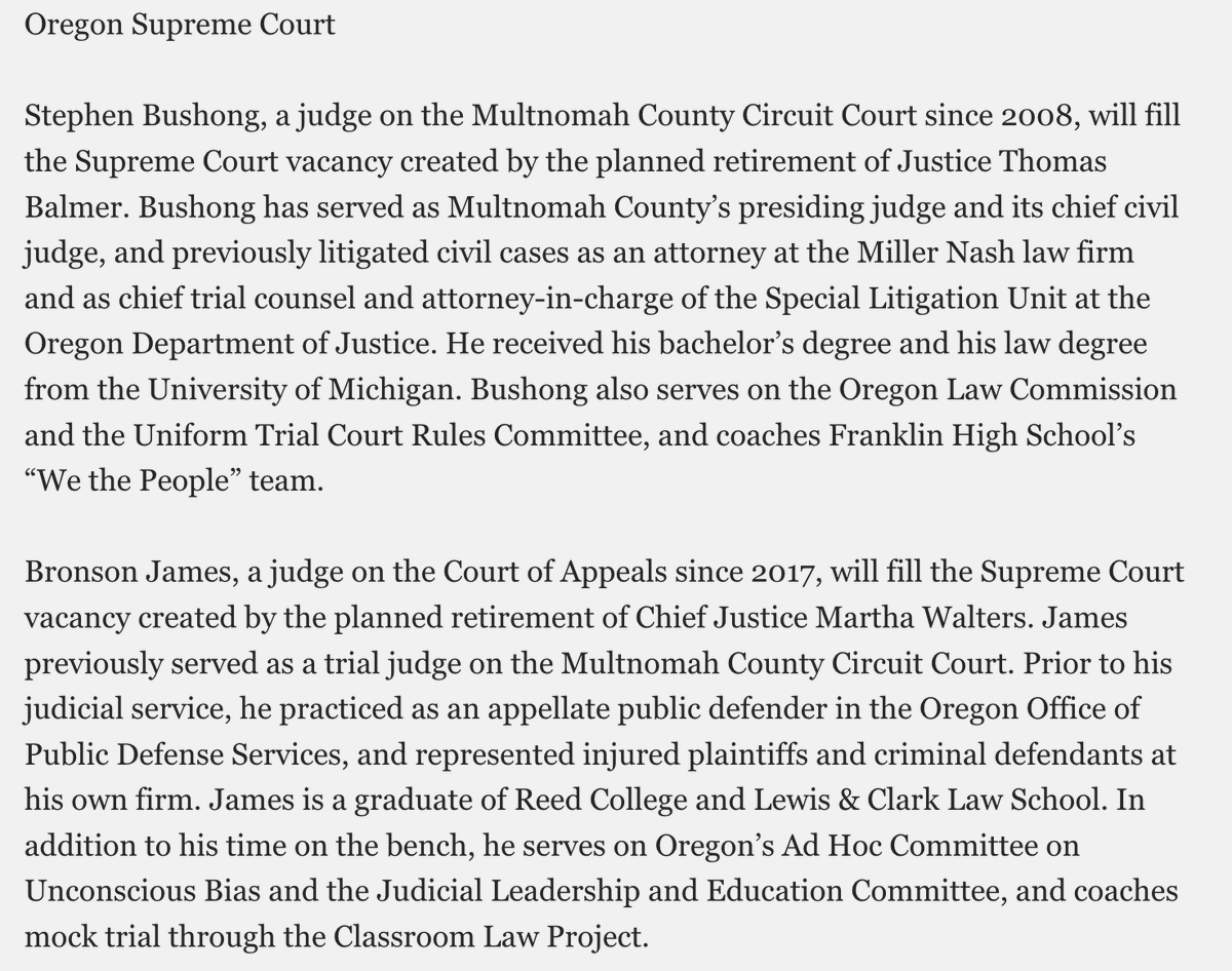 Rhonda Harbison on Twitter "RT chrisgeidner JUST IN Outgoing Oregon