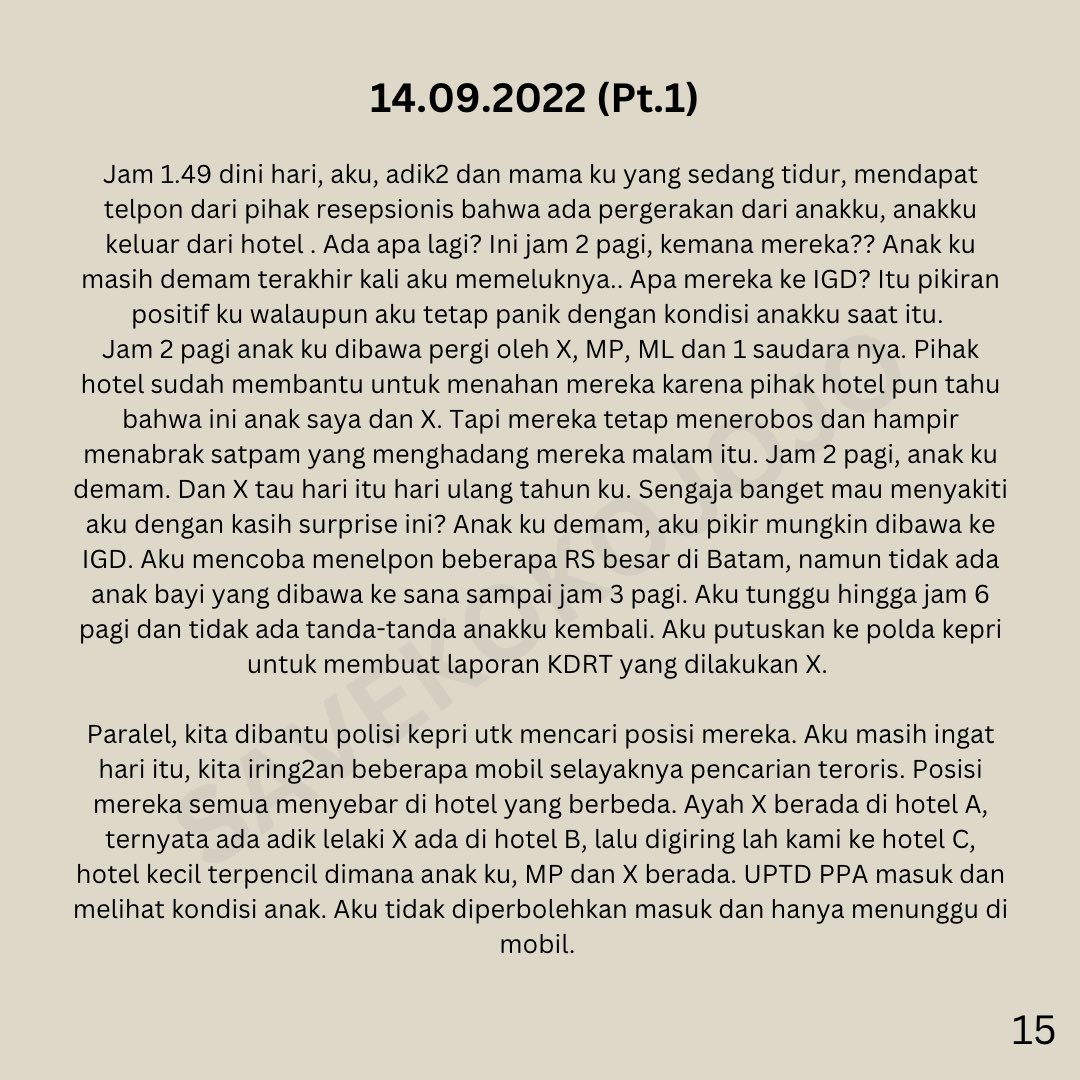 babyGspeakUp's tweet photo. 1409 Jam 2 pagi jojo yg msh demam dibawa pergi dr hotel. Entah ide dr mana. Keegoisannya mempertaruhkan kesehatan anak. Sore, aku diinfokan anak ku sudah di airport mau diterbangkan ke plmbang. Mediasi ke 4 aku ttd dgn terpaksa krna jojo demam dan harus ke rs #safejojo https://t.co/3Y0A42dpIj