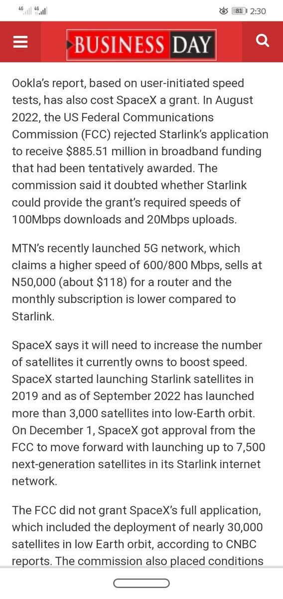 Davi29129470's tweet photo. It ain't my business if "Starlink" is cheaper compared to "MTN". All I know is we going for #Starlink all the way wen it's available. Enough to bad and fraudulent networks ✊🏽 https://t.co/0FjiWG6Hmn