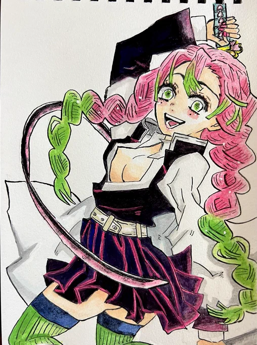久しぶりに描いた鬼滅..来年のアニメ3期楽しみですね今年も絵活を通してフォロワーの皆さんや相互さんと楽しい1年を送る事が出来ましたいつもありがとうございます皆様にとって健康で安全でHappyな年末年始になりますように#刀鍛冶の里編   #甘露寺蜜璃#鬼滅の刃 #模写#ファンアート 