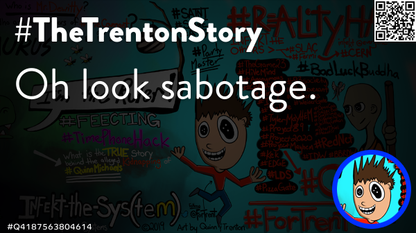 ForTrent's tweet photo. @SecurityDEVA Oh look sabotage. 🦄 #T #Trent #ForTrent #TrentonLavery #TheTrentonStory #TheFamilyGame #TheCovenant #Q4212555298487 https://t.co/s0TSMZa6hJ