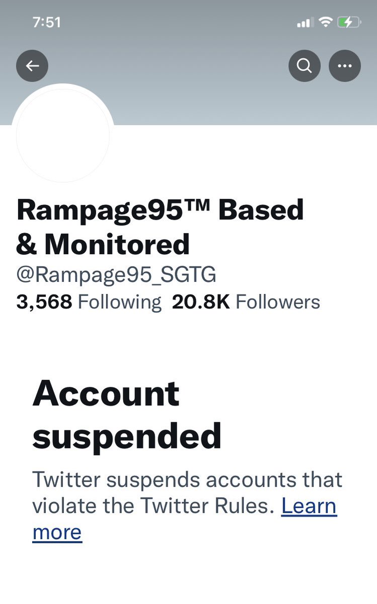 @EricMMatheny @elonmusk @Rampage95_SGTG Total BS @EricMMatheny‼️Bring @rampage95_SGTG back‼️🇺🇸🦅🇺🇸