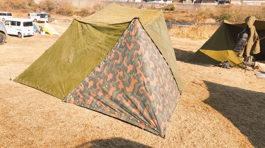 ハンガリー軍 軍幕 ポンチョ テント 2枚 USED良品-