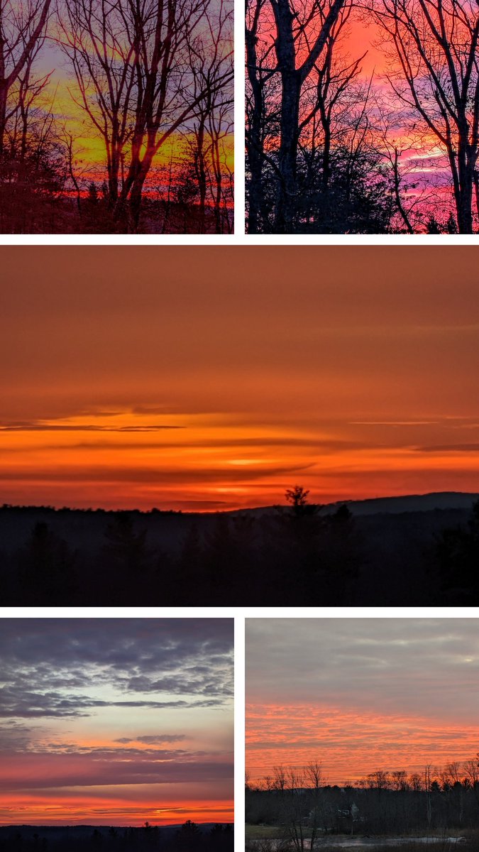 Sunrisevery early and when it got brighter Nashua and sunset tonite Peppereii, MA! Spectacular! Enjoy all!
