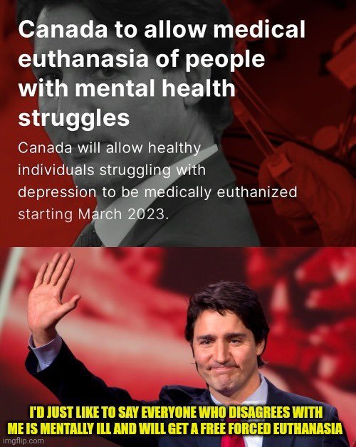 Sabrina75553331's tweet photo. We all know who the mentally ill one is here....🙄 Same person who commits genocide on their own people. #TrudeauForGenocide https://t.co/R8N1Zxo2li