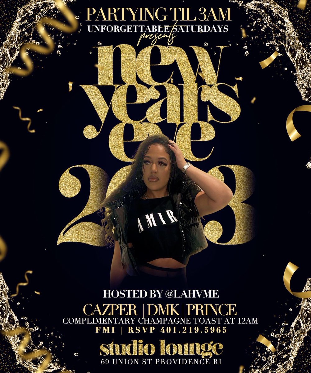 A_Oliveira3's tweet photo. NYE Super Bash - Studio Lounge 3AM!
Come celebrate life - rsvp asap 📲📲
@youngandgiftedd What we doing 🏆 https://t.co/ti0Eyerj4C