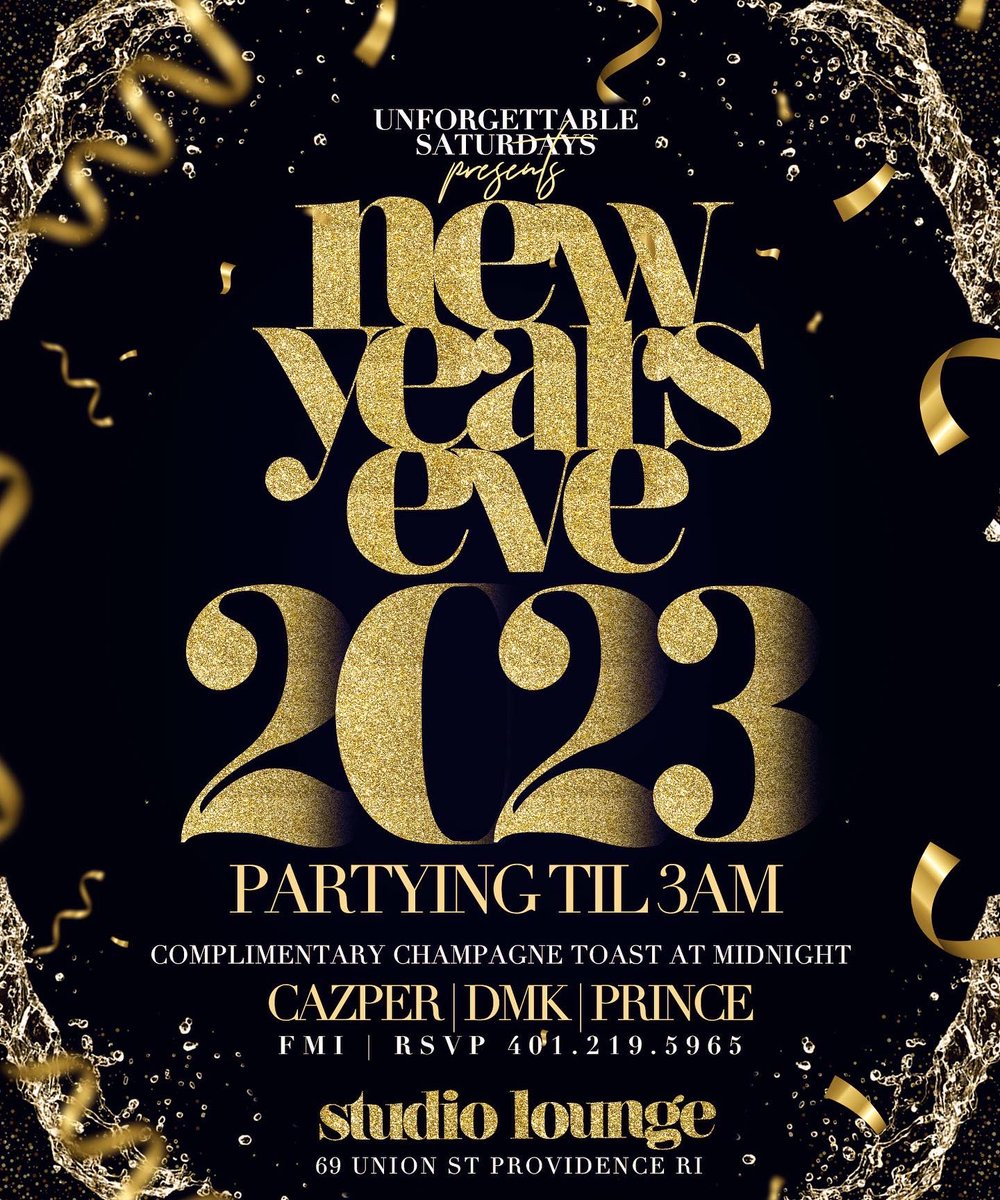 A_Oliveira3's tweet photo. NYE Super Bash - Studio Lounge 3AM!
Come celebrate life - rsvp asap 📲📲
@youngandgiftedd What we doing 🏆 https://t.co/ti0Eyerj4C