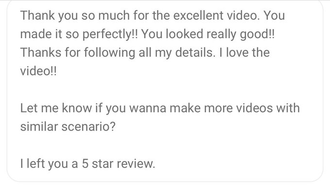 I got the nicest message from someone I made a custom video for 🥰 It makes me so happy to see my customers