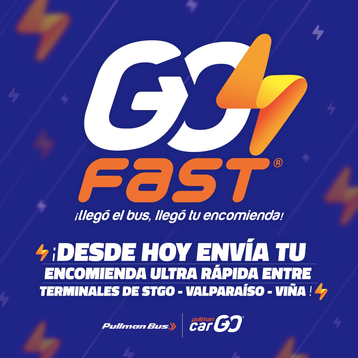 ¡Llegó el bus, llegó tu encomienda! 

Ya comenzamos nuestro servicio de encomiendas ultrarápidas GO Fast⚡, desde ahora podrás envíar tus encomiendas entre los terminales de Santiago, Valparaíso y Viña del Mar. Tus encomiendas en menos de 5 horas📦🚚💨.