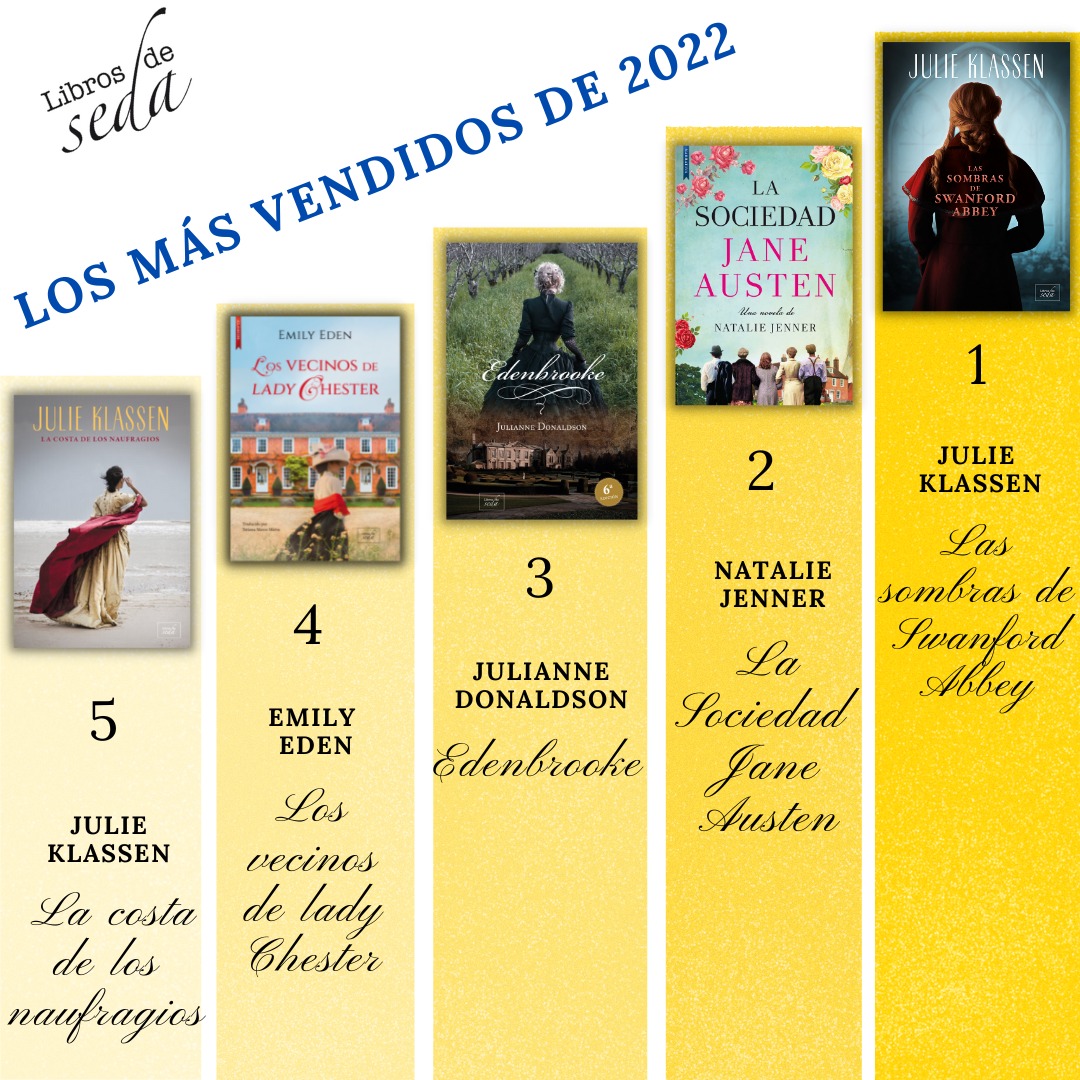 Libros de Seda (@librosdeseda) on Twitter photo Estos son los libros más vendidos de Libros de Seda en 2022? De autoras como #JulieKlassen, #NatalieJenner, #EmilyEden y, un año más, #JulianneDonaldson. Siempre, en tu librería de la mano de <a href="/udllibros/">Udl Libros</a> Estos son los libros más vendidos de Libros de Seda en 2022? De autoras como #JulieKlassen, #NatalieJenner, #EmilyEden y, un año más, #JulianneDonaldson. Siempre, en tu librería de la mano de <a href="/udllibros/">Udl Libros</a>