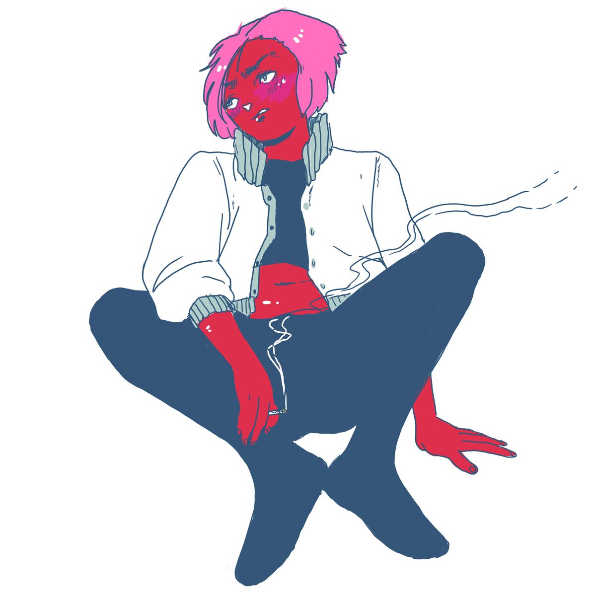 abscessdrip's tweet photo. Someone tell me why the fuck am I here? #illustration #digitalart #nonbinary #babes https://t.co/Fe2PDd4DOw