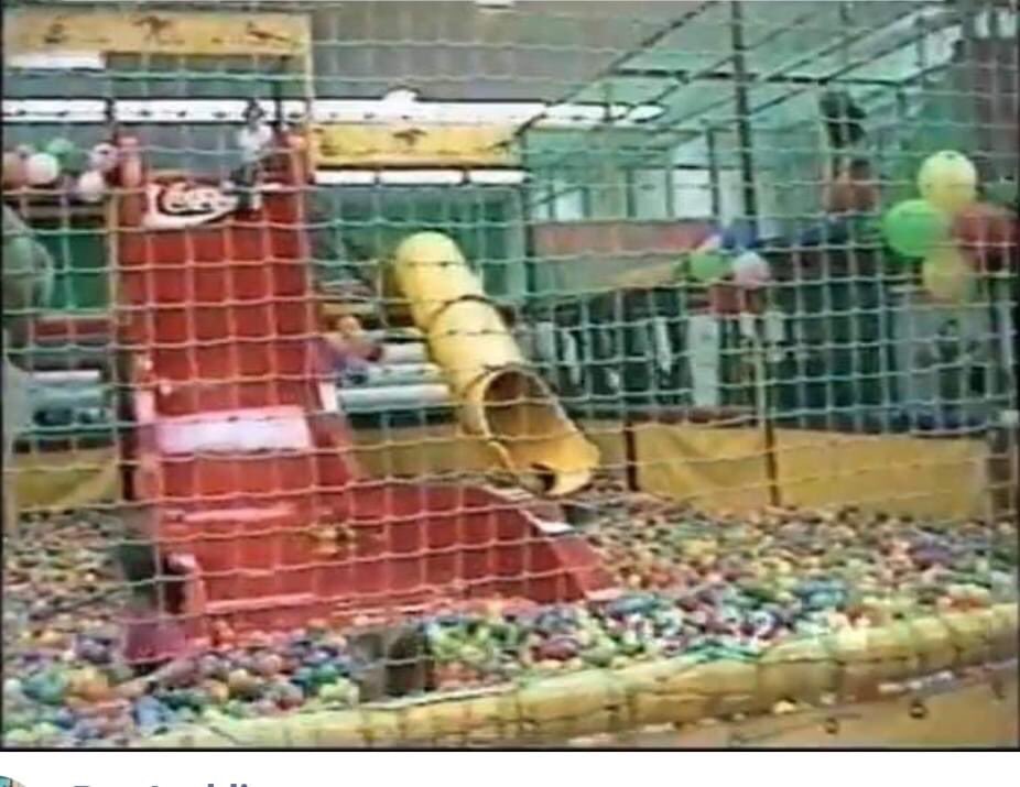 AmyDonohoe1's tweet photo. My biggest fear as a child was the Coca Cola slide. I genuinely thought it was about 30 feet tall and I’d slide to my death instead of the colourful ball pit. https://t.co/iRfQbnr5xM