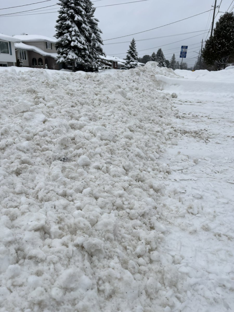 smithfarm7's tweet photo. @CityOfSudbury just got plowed in by a city grater that passed by and dumped this after clearing the driveway for a handicaped/vulnerable person. Launched a complaint at #311 and hoping for a response. @LefebvrePaul can anything be done about this……. https://t.co/2pd6Prd8qe