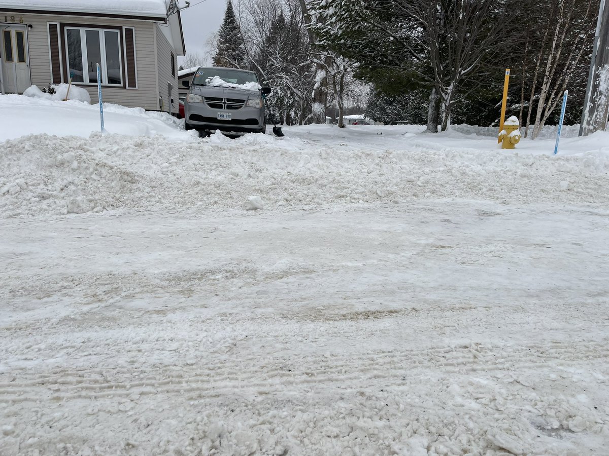 smithfarm7's tweet photo. @CityOfSudbury just got plowed in by a city grater that passed by and dumped this after clearing the driveway for a handicaped/vulnerable person. Launched a complaint at #311 and hoping for a response. @LefebvrePaul can anything be done about this……. https://t.co/2pd6Prd8qe