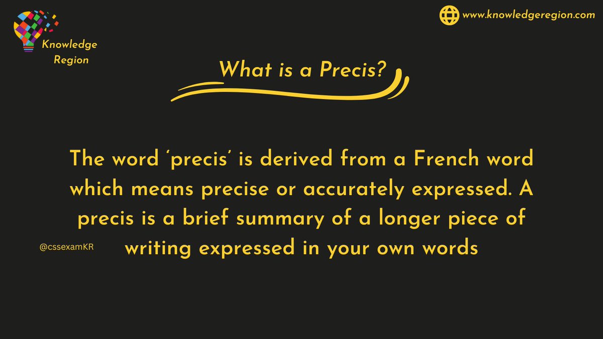 cssexamKR's tweet photo. How to write a winning precis for CSS, PMS and UPSC Exams?
For Details go to the website
https://t.co/qtwrBrSXAj

#UPSC #UPSCExtraAttempt #UPSCExtraAttempt2023 #CSS #css2022result #css2023  #upscprelims #UPSC2023 #upsc2024 #Murshad #YumnaZaidi #BreakingNews #MaulanaTariqJameel https://t.co/QqyLlbt6md
