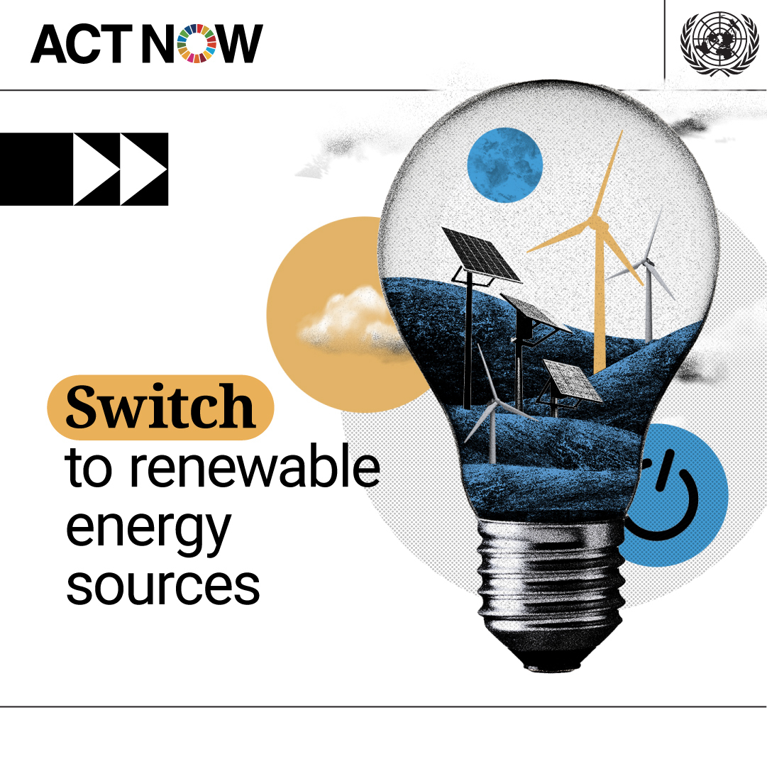 UN's tweet photo. Does the energy at your home come from oil, coal or gas?

Switching to renewable sources of energy, such as wind or solar, can reduce your carbon footprint &amp; help protect our planet.

Get more #ClimateAction ideas here: https://t.co/CeQBjSrHHd #ActNow https://t.co/zAtg3x3pnO