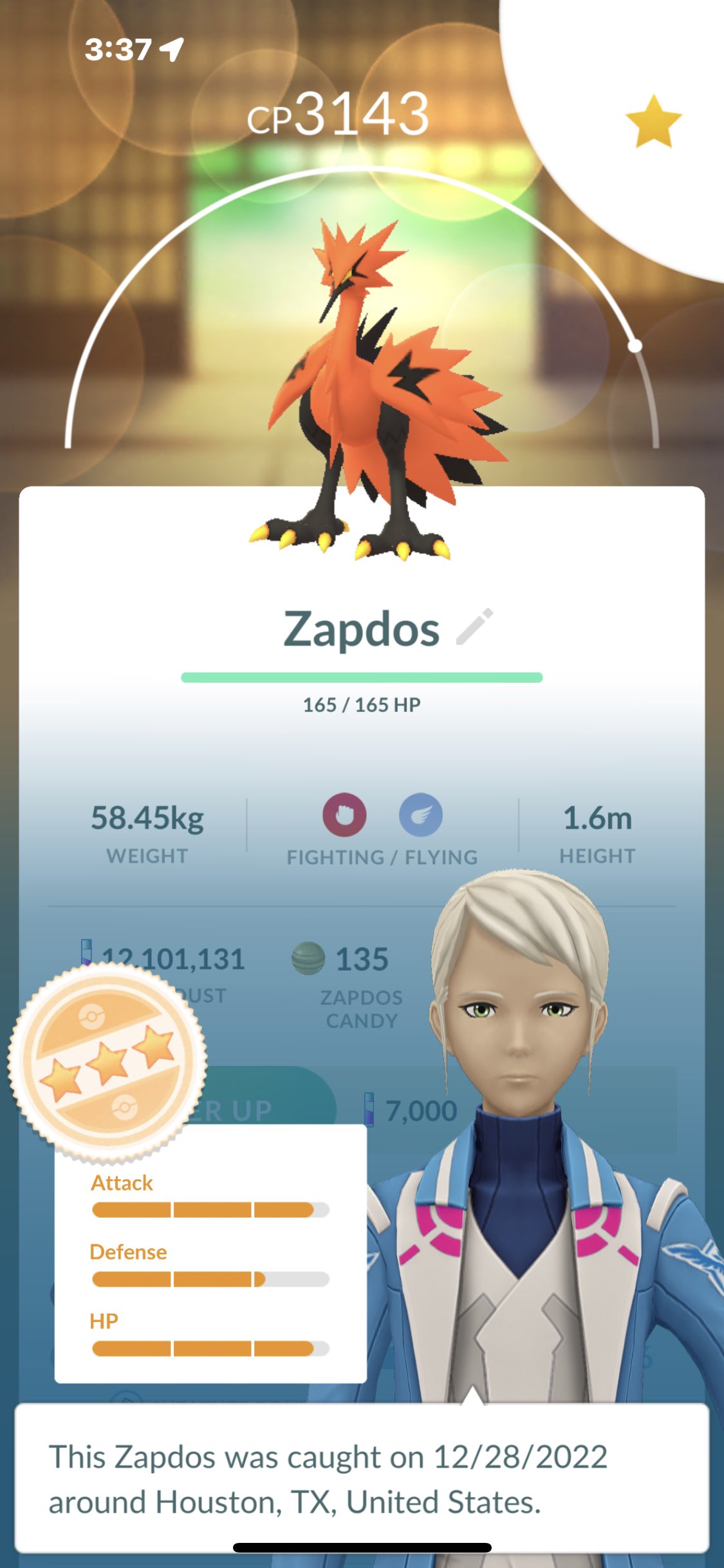 😳High cp Wild Galarian Zapdos in pokemon go. 