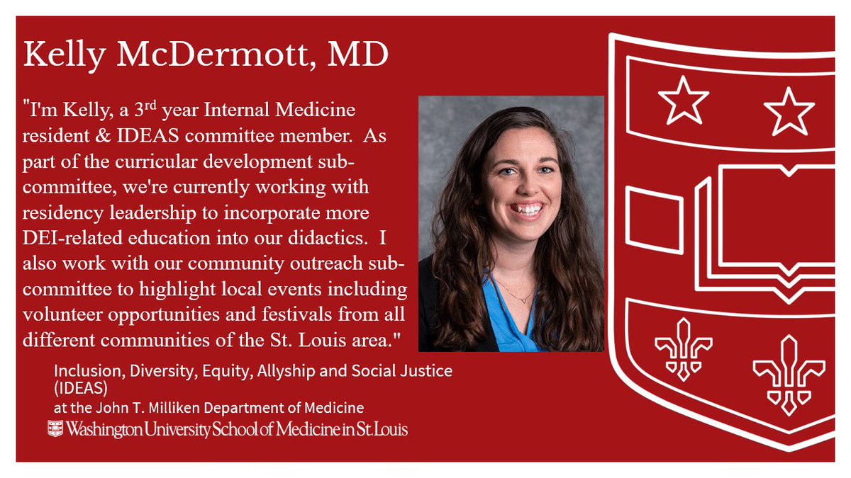 Another one of our outstanding IDEAS residents, Kelly McDermott, has done an impressive amount of work to develop the residency DEI curriculum so that we are better prepared to serve the patients in our community, many of whom are impacted by social and structural inequities.