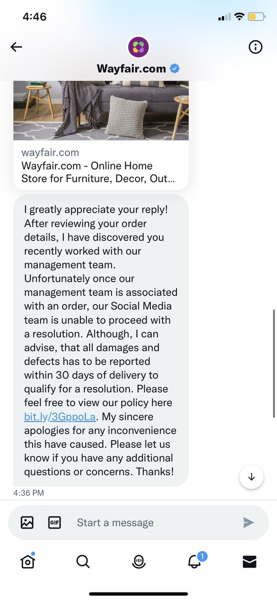 spookynaan's tweet photo. @Wayfair I already did and you said you can not help. See image. https://t.co/N13BvuOPJO