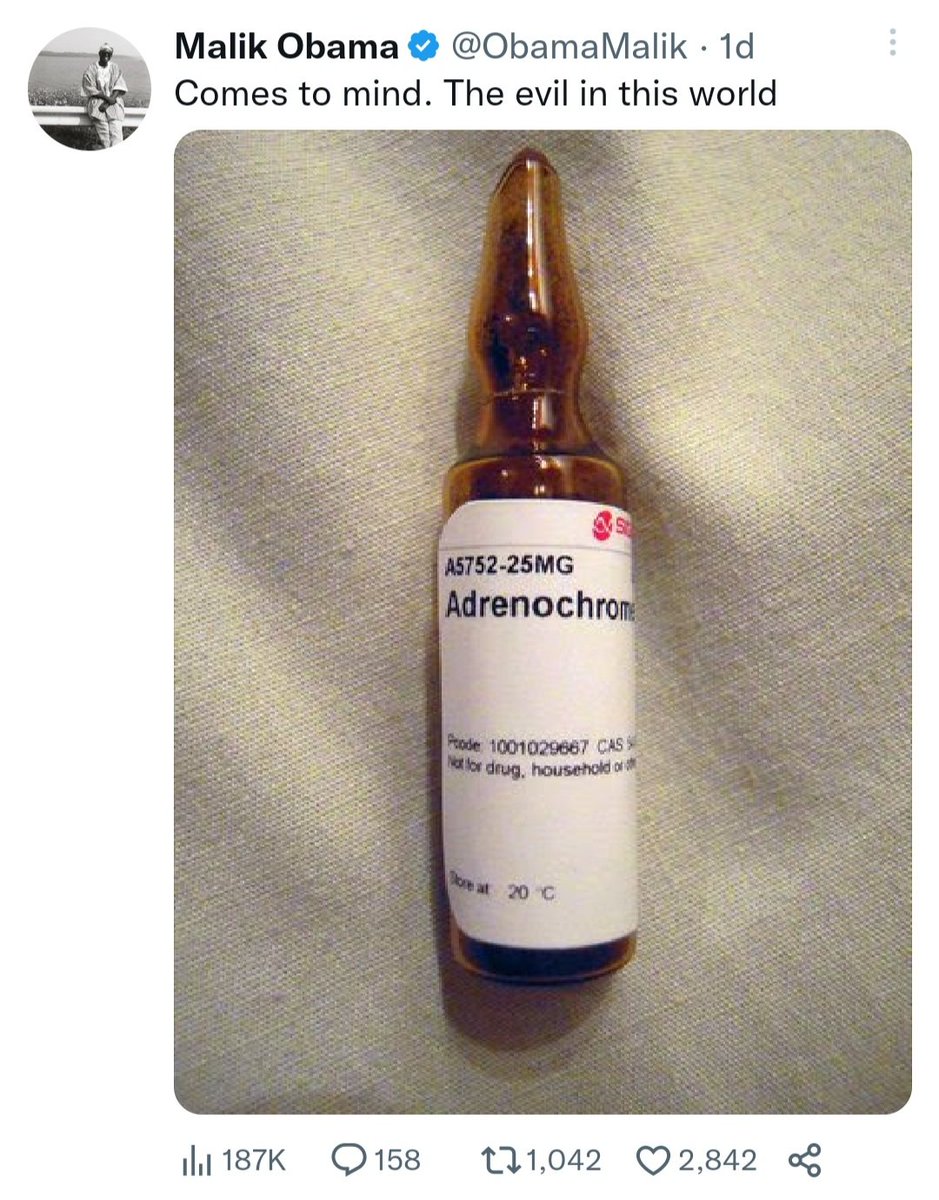 #Adrenochrom "El MAL 👹 EN ESTE MUNDO". ⚠️ El medio hermano de Barak Obama comparte una dosis de #Adrenocromo por #Twitter. 👁 Días de revelaciones. #DocFiles