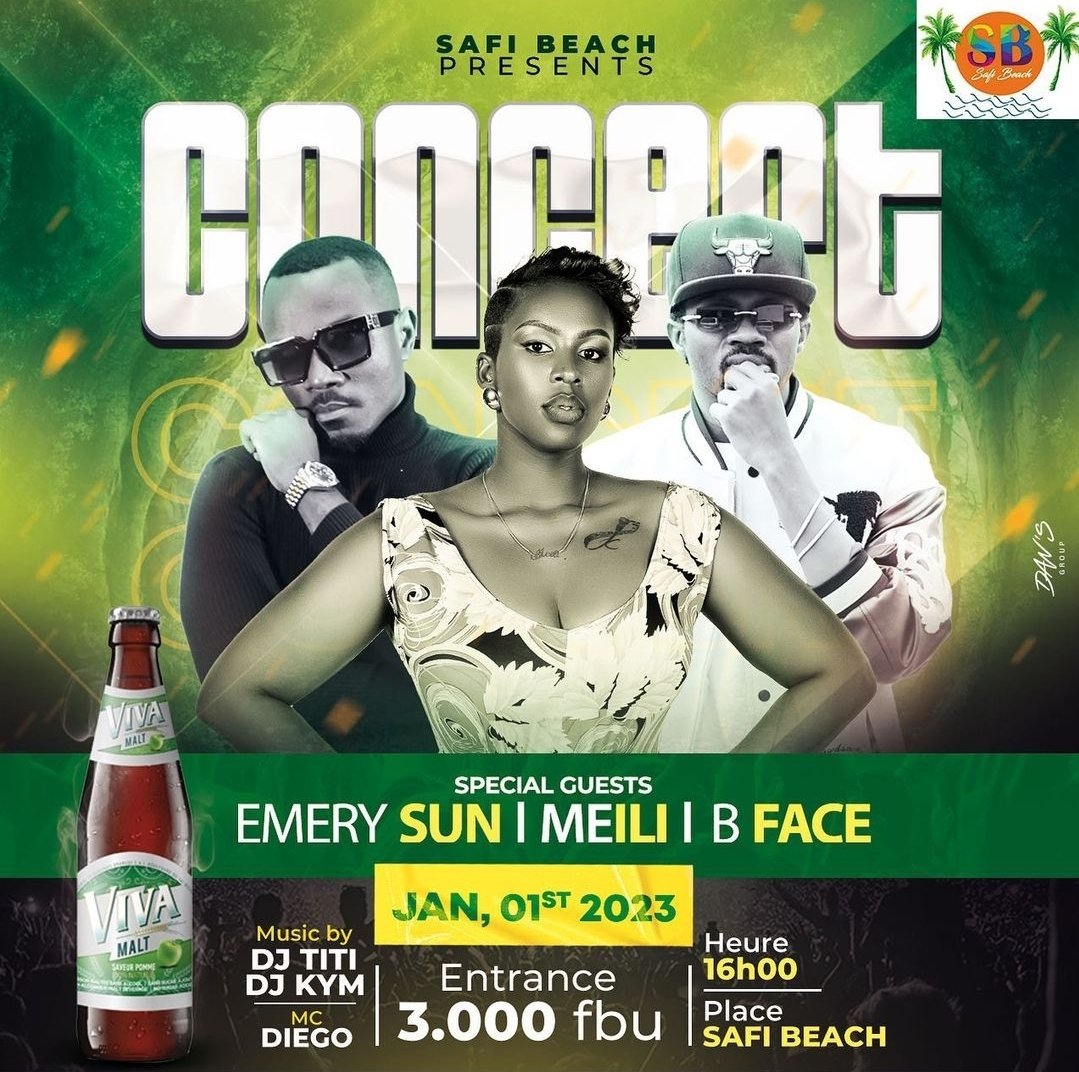 bichoulove72's tweet photo. Igiteramo kidasanzwe kizoremeshwa na @meiliofficial_ , #BFaceOnTheFlow na #EmerySun.
📍Italiki: 01 Nzero 2023
📍Isaha: Icumi (16h)
📍Ikibanza: Safi Beach i #Bujumbura
📍Kwinjira: 3000 frbu
✍️ Murahawe ikaze mwese !
#Burundi 🇧🇮
#NdiMotivé2023 https://t.co/DctwtdDxDN