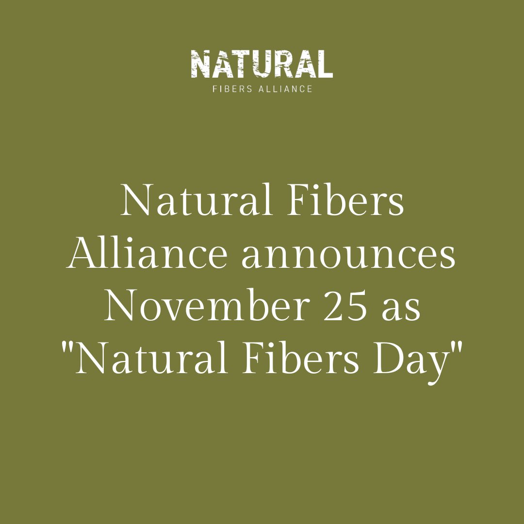 As we begin to move towards the next year, let’s keep in mind that we hear at Natural Fibers Alliance have made November 25th as Natural Fibers Day! 

#naturalfibers #naturalfibersday #naturalfibersalliance #sustainablefashion