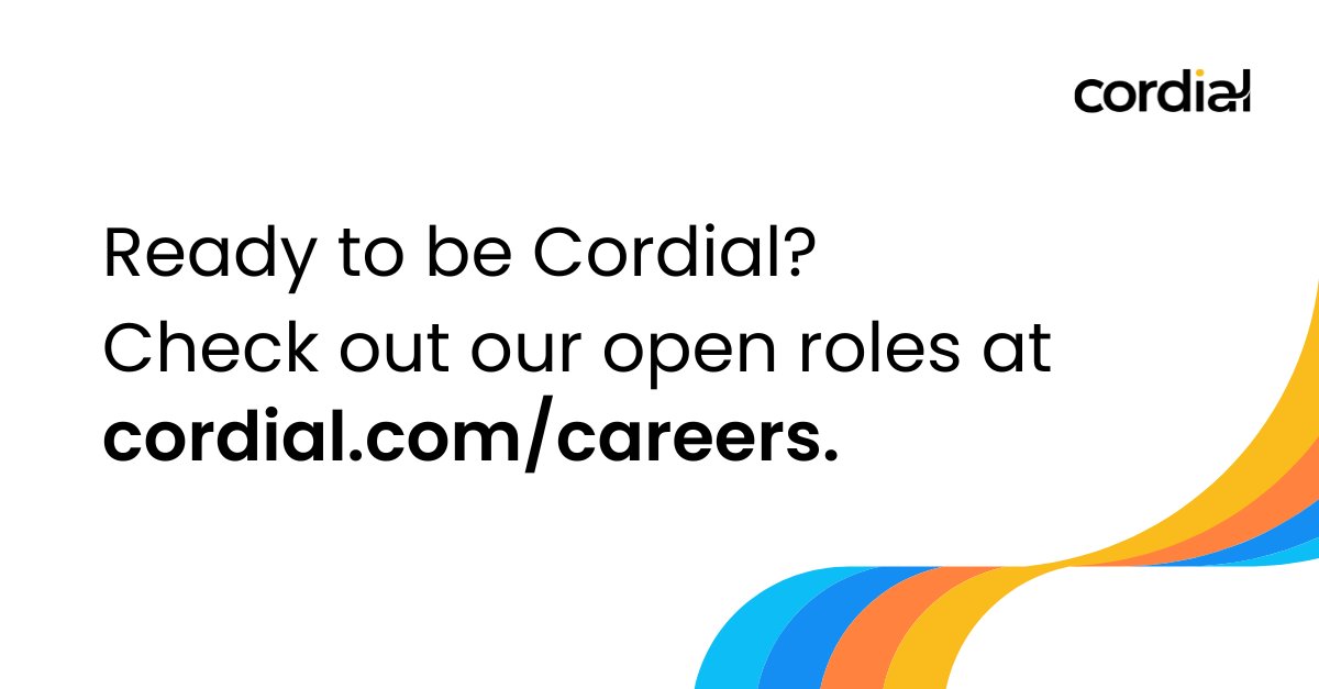 cordialinc's tweet image. New year, new career. We are #hiring. Open positions in sales, marketing, engineering, and more. Apply today: cordial.com/careers/ #becordial