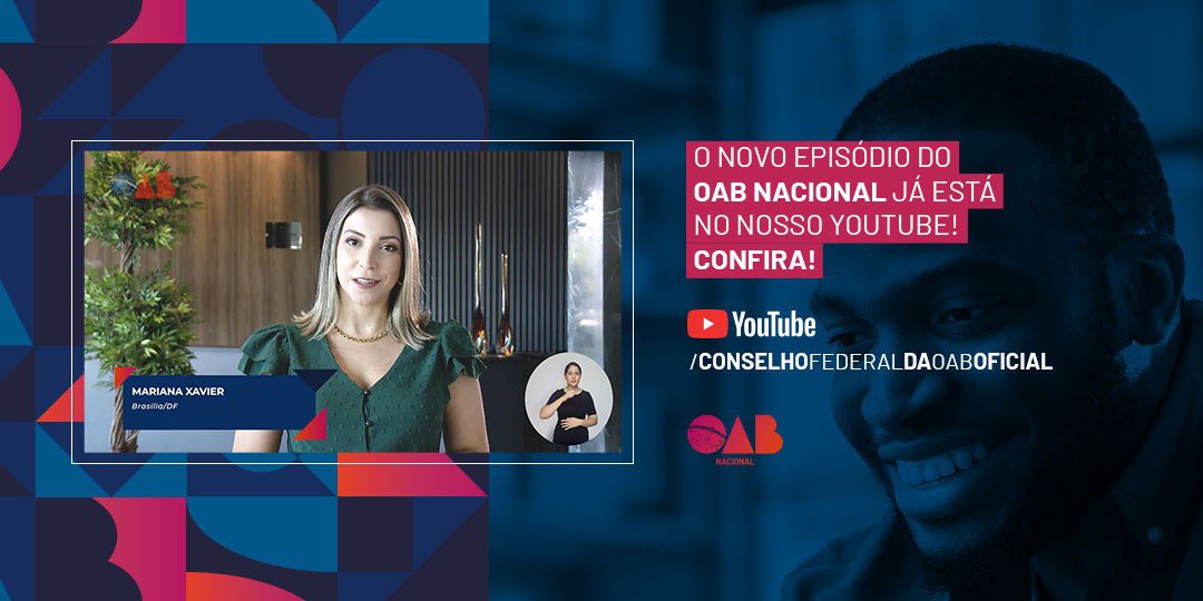 CFOAB's tweet photo. Episódio 129 no ar! No #ProgramaOABNacional, o Conselho Federal destaca as principais decisões da entidade, com opiniões, entrevistas e trechos dos principais debates apresentados mensalmente durante as sessões plenárias. https://t.co/Q553dHJuSG