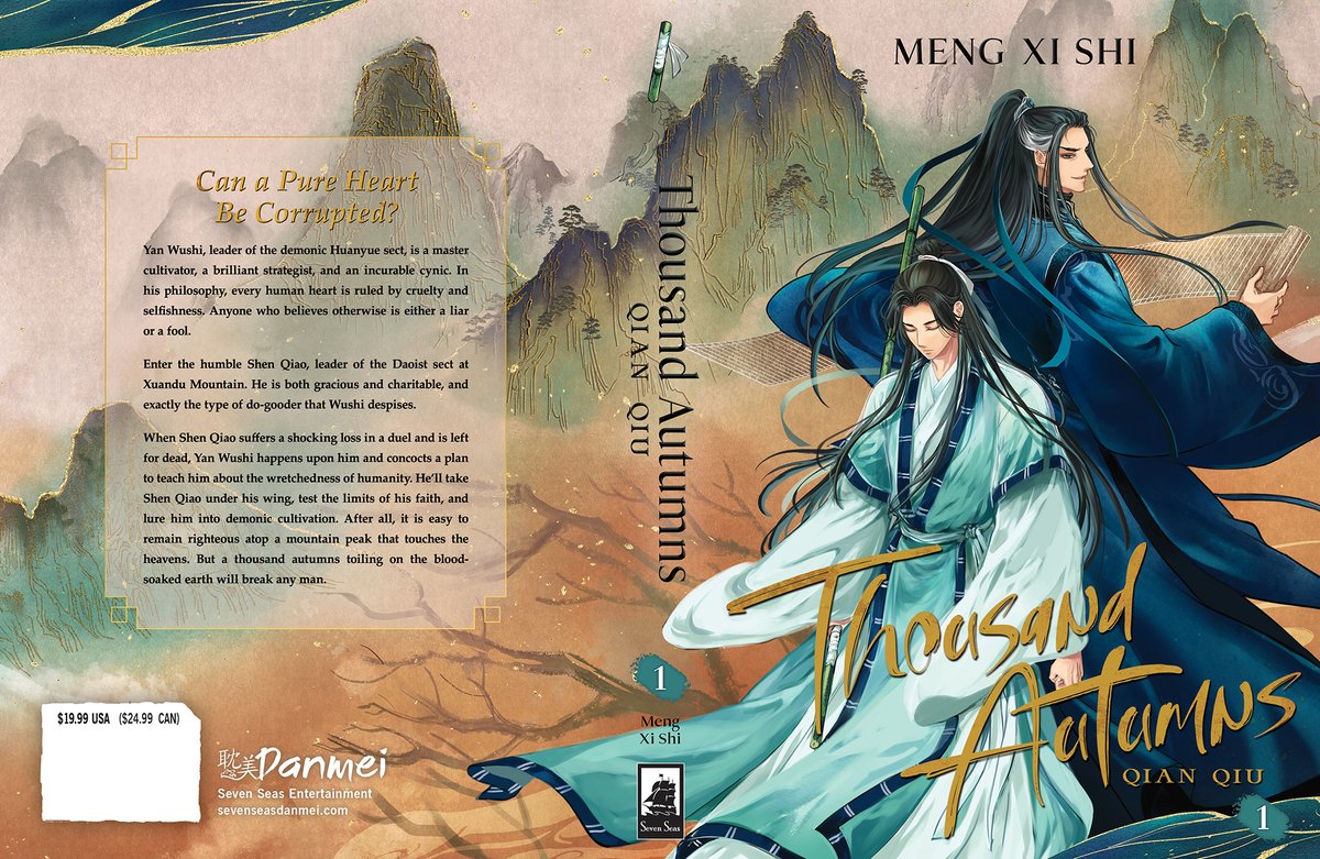 Big cover reveal! 😍 THOUSAND AUTUMNS: QIAN QIU (NOVEL) Vol. 1 by Meng Xi Shi debuts in English print & digital in March—art by Me.Mimo!

This hit #danmei inspired the donghua (animated series)! #ThousandAutumns #QianQiu #SevenSeasDanmei

Preorder now:
sevenseasdanmei.com/#thousandautum…