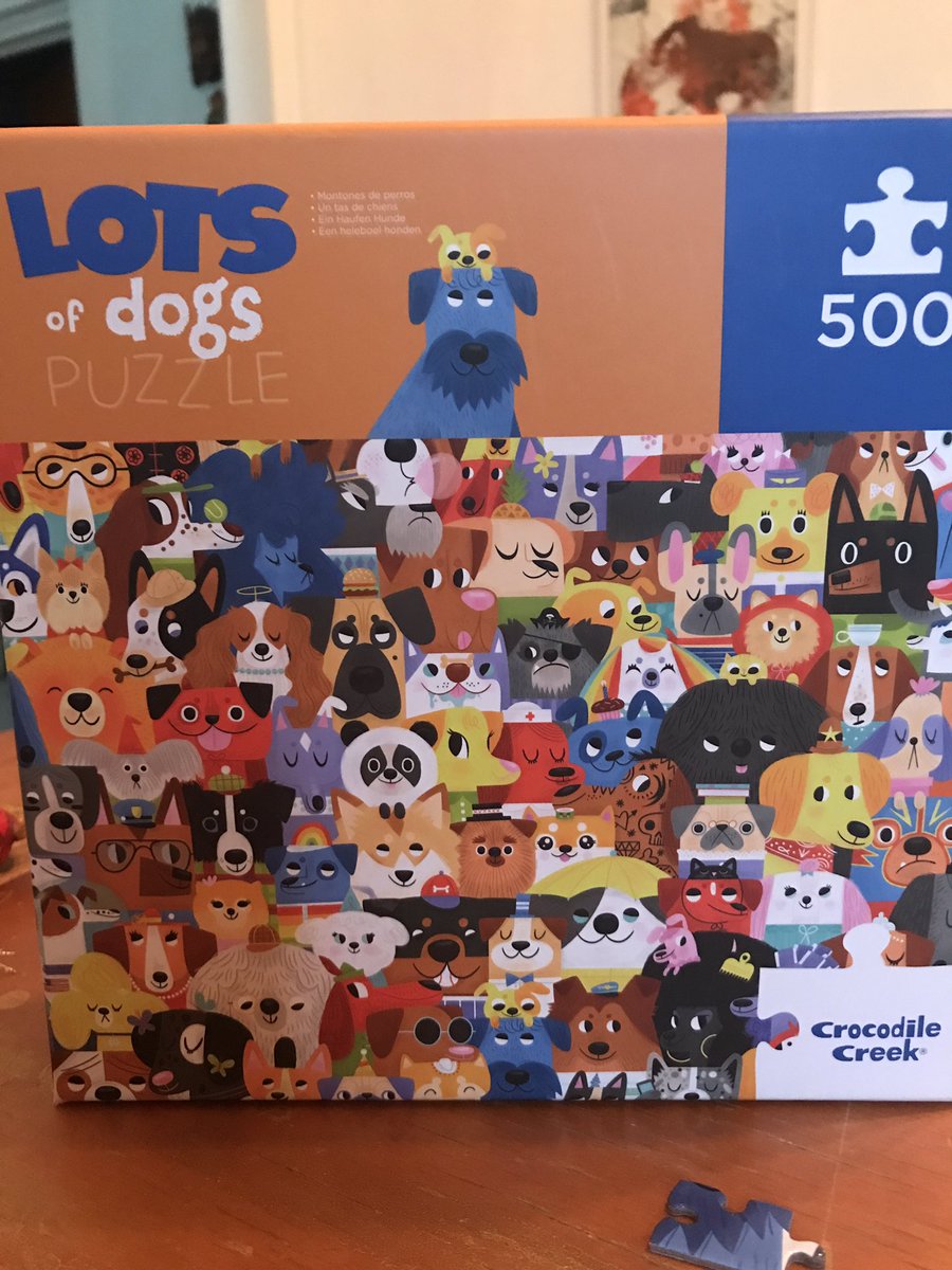 lunatikatt's tweet photo. My little one got this puzzle for Christmas and man! It’s tough… specially cause it doesn’t come with a complete picture of the puzzle! But it’s adorable and I’m sure we will complete it soon @crocodilecreek #LotsofDogs https://t.co/DNgCRJk8cG