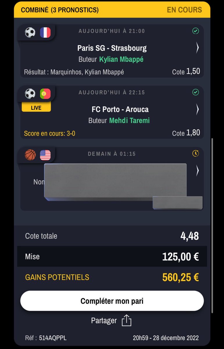 S6Bet's tweet photo. a 59 #FAV sur ce tweet, je vous envois les 2 bets manquant ici. 

#ParionsSport #TeamParieur ! 🍀 https://t.co/sON7eljvGb