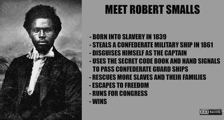 michael_b_moore's tweet photo. I appreciate the love for Civil War hero & Reconstruction Congressman Robert Smalls, but allow me to set the record straight on some important facts that are not included or are just wrong in this popular meme.
1. Robert Smalls was born on April 5, 1839 in Beaufort, SC. https://t.co/VDPiwyw4r3