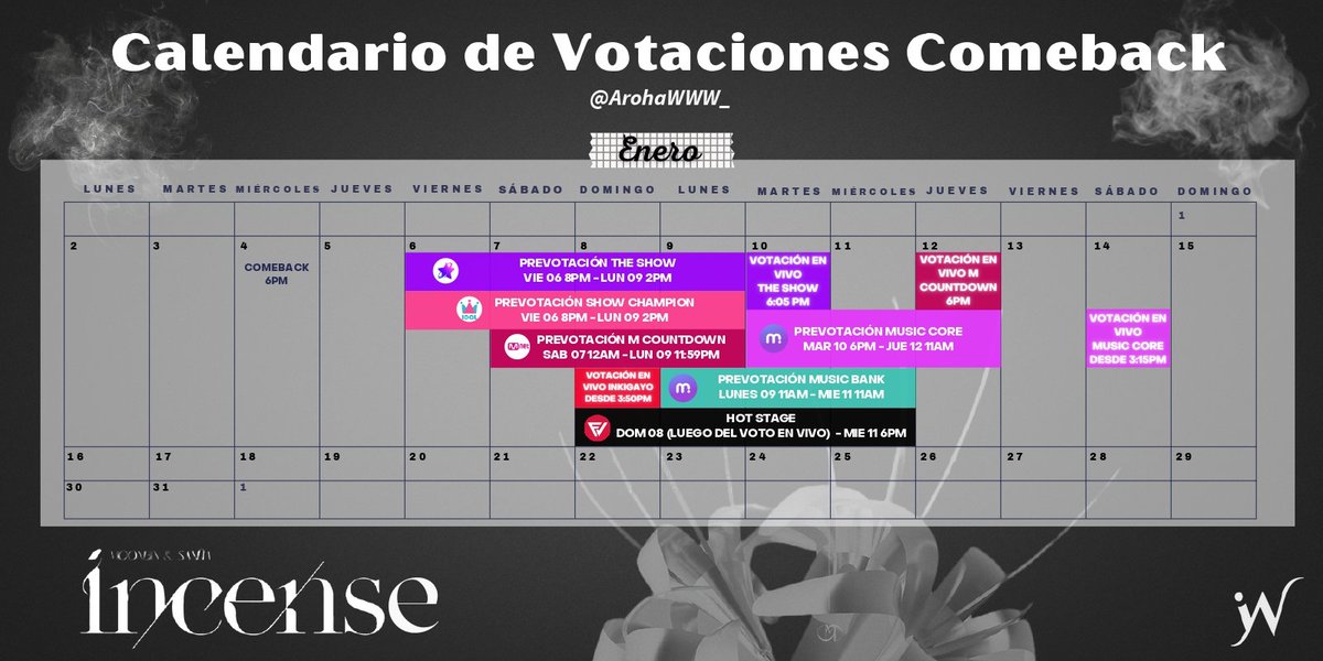 ArohaWWW_'s tweet photo. 🧭[GUÍA]

#AROHA ESTAS SON LAS FECHAS DE PRE-VOTACIONES Y VOTACIONES  PARA SHOWS MUSICALES 🏆

ACTIVEN SUS ALARMAS ⏰ Y ESTEMOS PREPARAD@S PARA EL COMEBACK DE #INCENSE 🤍

[ #ASTRO | #아스트로 | #MOONBIN | #YOONSANHA | #Moonbin_Sanha |  @offclastro] https://t.co/2EiBGNdSNq