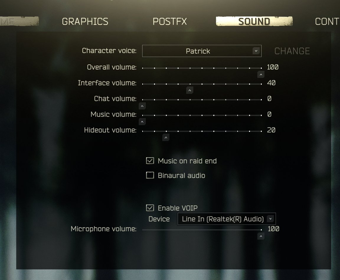 AirwingMarine's tweet image. I&apos;ve done a little testing, and right now it seems like Binurial Audio is causing huge frame issues in #EFT , at least for me. The difference is a drop in 40-60 frames depending on the map. You have to restart after deselecting it for it to turn off. Test for yourself.
