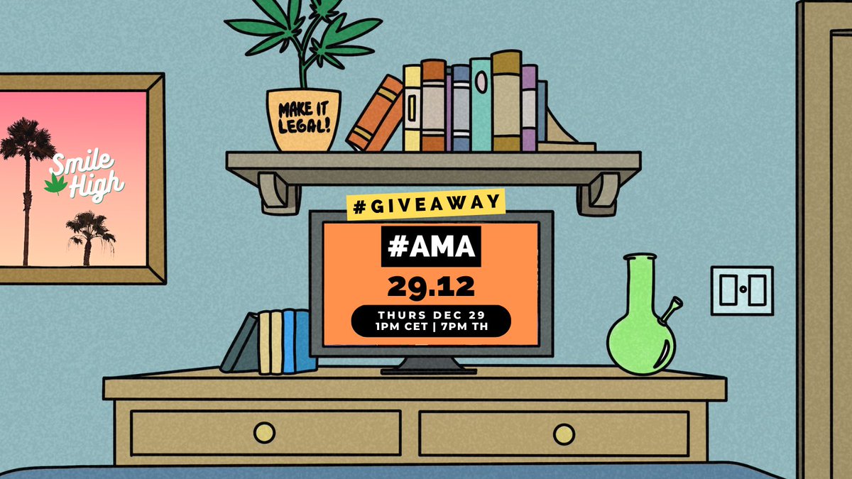 Don’t miss tomorrow’s AMA w/ <a href="/SmileHigh_/">Smile High Club 🥦 NFT</a>  🌿💨

SET YOUR REMINDER - 1PM CET👇👇👇
x.com/i/spaces/1mnGe…

Best questions will win WL spots #MakeItLegal