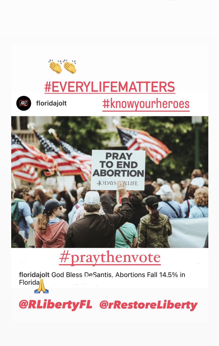 RLibertyFL's tweet photo. #praythenvote #everylifematters #knowyourheroes @ReOpenChris @RonDeSantis2024 @CaseyDeSantis #abortionrights #abortion #ProLife #ProtectOurChildren #notonmywatch #abortionban #abortionishealthcare https://t.co/K7YOnpH1za