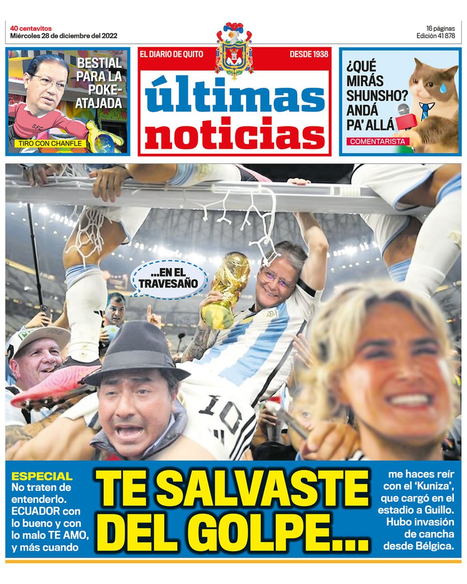 ¡Como pan caliente! 🗞️🙌😄 La edición del #DíaDeLosInocentes de Últimas Noticias es todo un éxito. Aún quedan ejemplares... y sorpresas » bit.ly/3Go9Vux 

¡Aún puedes comprar tu edición! 🤓