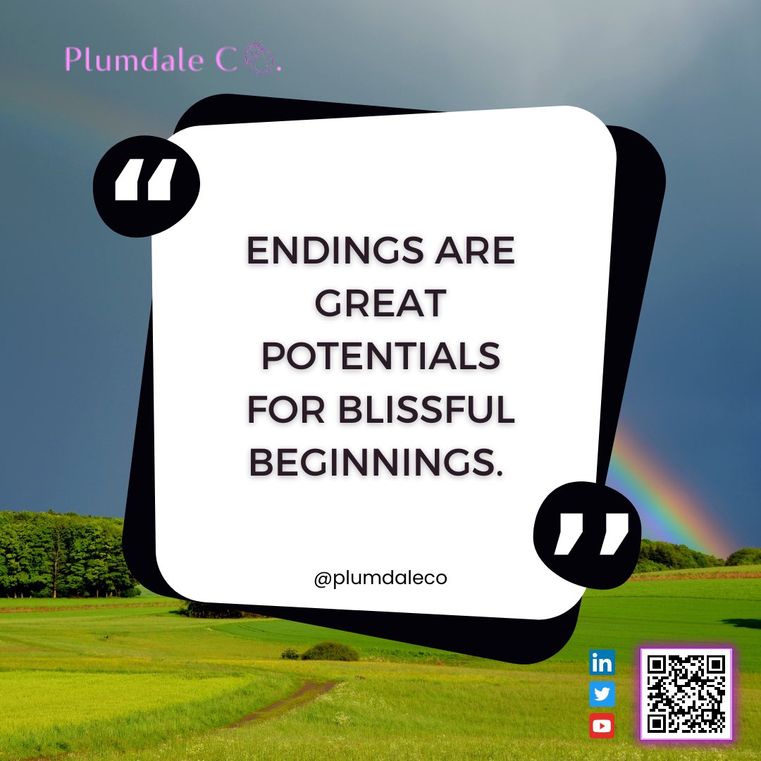 PlumdaleCo's tweet photo. 🌈An END is only the Finish Line you call it. 

You can always BEGIN again. 

Happy #PositivityThursday!

Love,
💜Team Plumdale. 

****
****
#Plumdaleco #Web3 #Marketing #Community https://t.co/VB0LDMTL2P