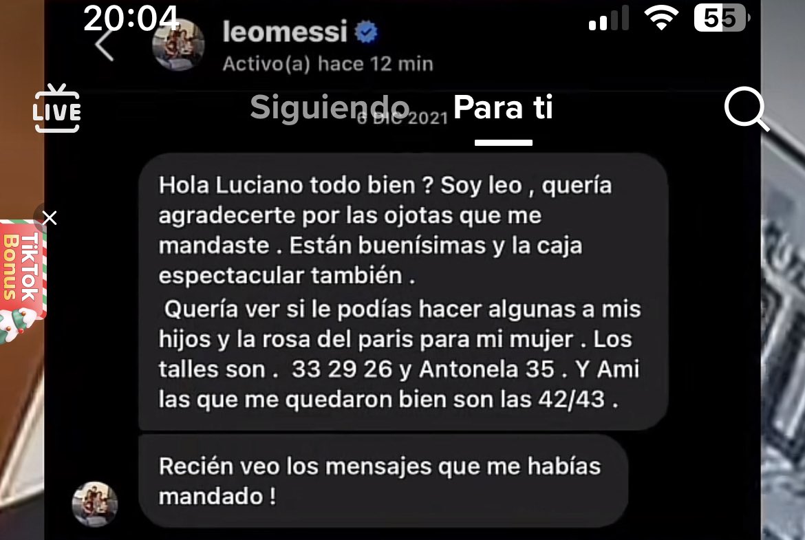 Messi hablándole a un emprendimiento y poniéndole “SOY LEO” JAKSJS es lo mejor que me paso