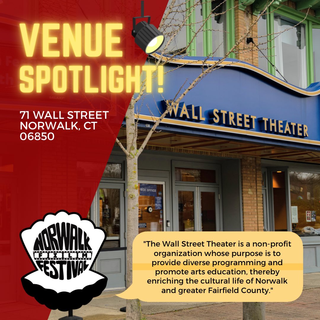 📍 Wall Street Theater <a href="/wallst_theater/">Wall Street Theater</a> || 71 Wall Street, Norwalk, CT 06850
🎟️ Secure your #NorwalkFilmFestival tickets: eventbrite.com/e/3rd-annual-n…
📅 January 20th-22nd, 2022 • Wall Street Theater &amp; Norwalk Public Library