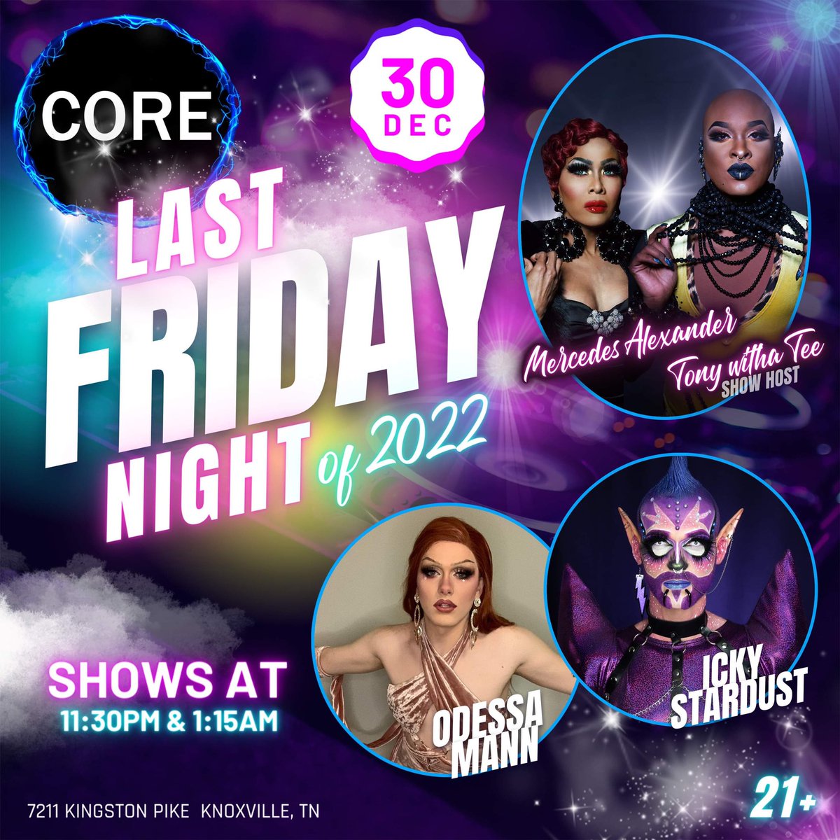 Join me at CORE this Friday night for the Last Friday of 2022! It’s gonna be a great night. #SupportSmallBusiness #COREknoxville #THEmercedesalexander