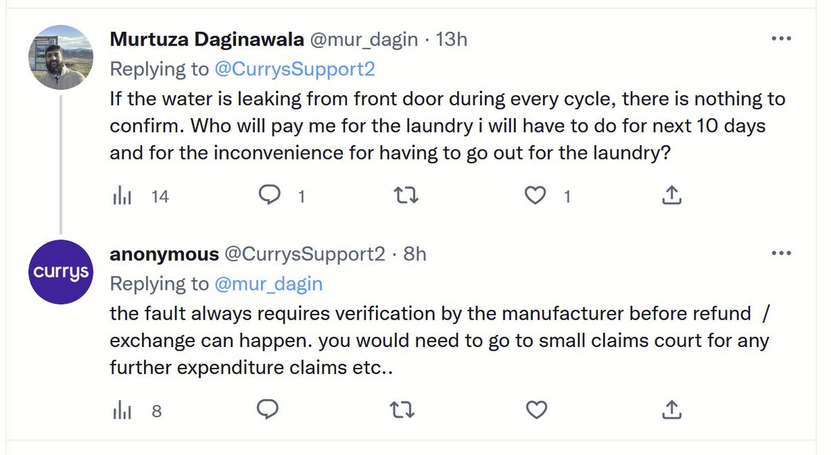 mur_dagin's tweet photo. @CurrysServices @currys 
Here's the reply i got from them.
Never going to currys anymore. #Amazon is 100 times better with customer service, or anyone else except currys https://t.co/WMK11kcNFN