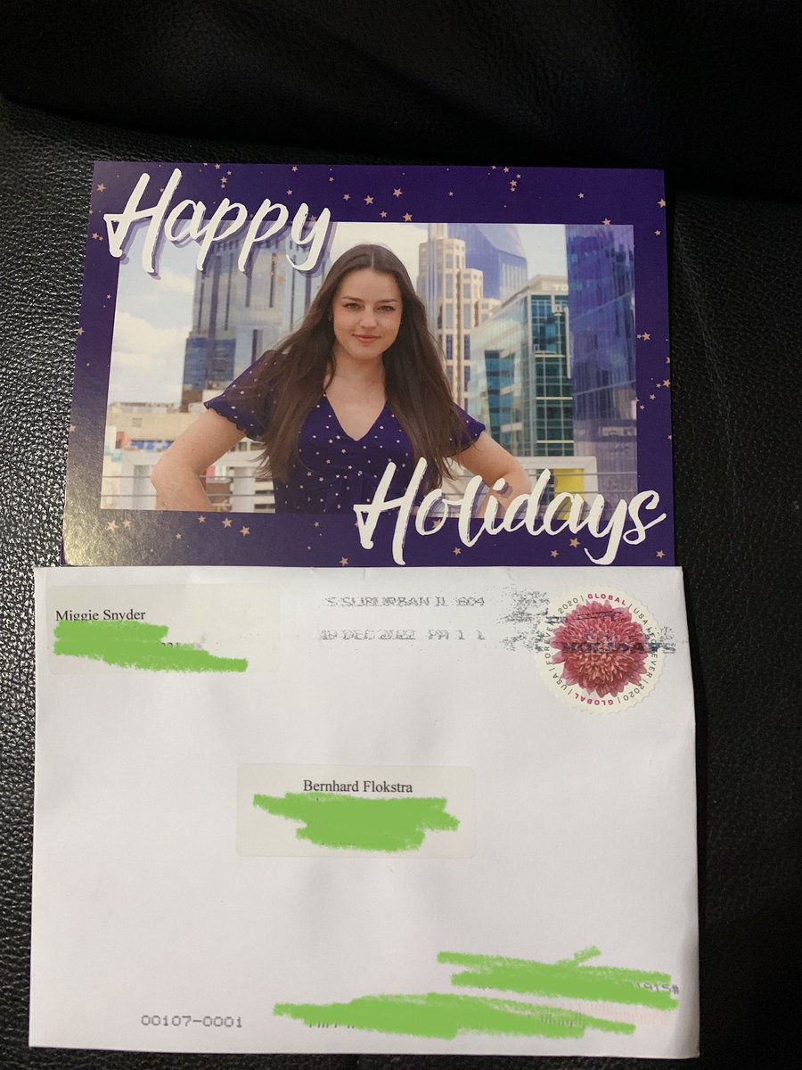 <a href="/miggie_snyder/">Miggie Snyder</a> Thank you so much for the card! Just one of the many reasons I love you! It arrived today and made my day. I’m ready for a new year, because a new year will hopefully mean new music!😉
