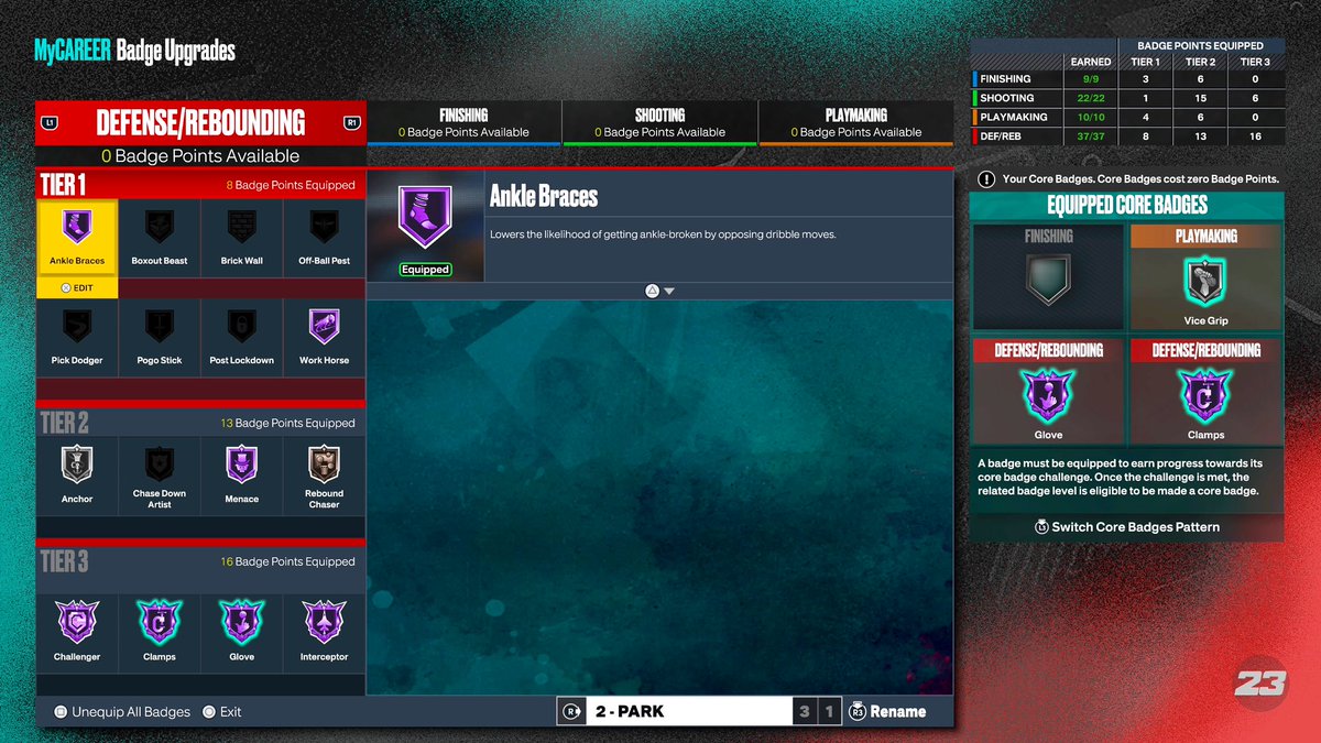 Tagzz2K's tweet image. Season 3 Level 40 Secured ✅ and I can’t wait to hit the City with 7, YES you read it right… 7 HOF Defensive Badges 😳 #CorePattern #LockBuild #NBA2K23 🏀