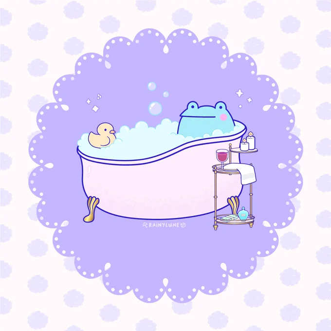 rub a dub dub, frog in a tub  
